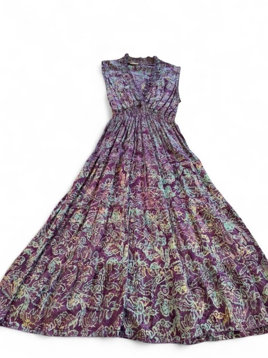 Dragonfly Dresses & Skirts - Vintage Violet Floral Midi Dress with Teal Accents